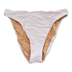 NEW J. Crew Women’s Medium Pink Ribbed high-rise‎ cheeky bikini bottom NWT